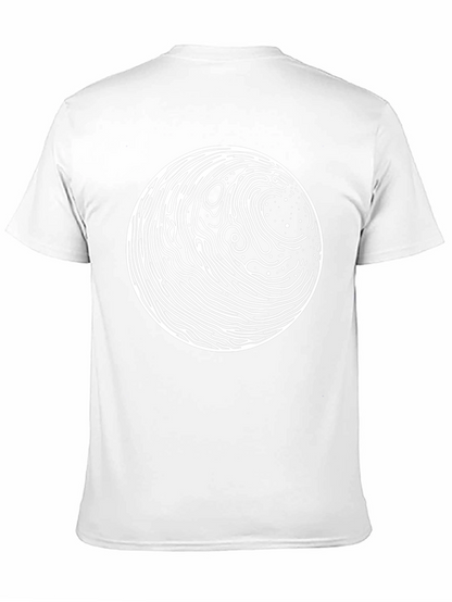 Abstract Circle Graphic Print Black T-Shirt