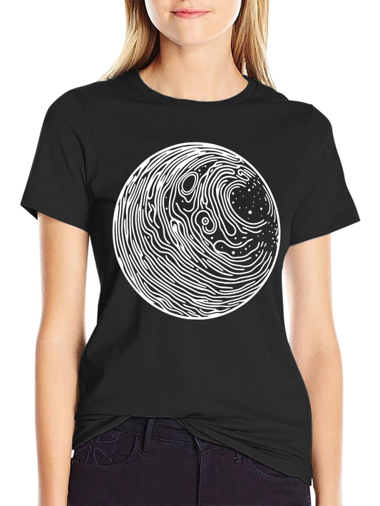 Abstract Circle Graphic Print Black T-Shirt