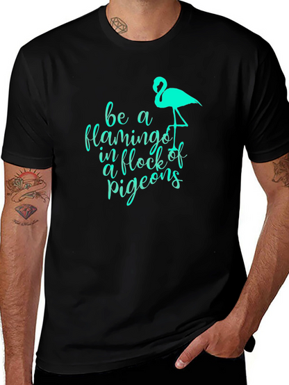 Be a Flamingo Black Graphic Tee