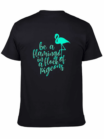 Be a Flamingo Black Graphic Tee
