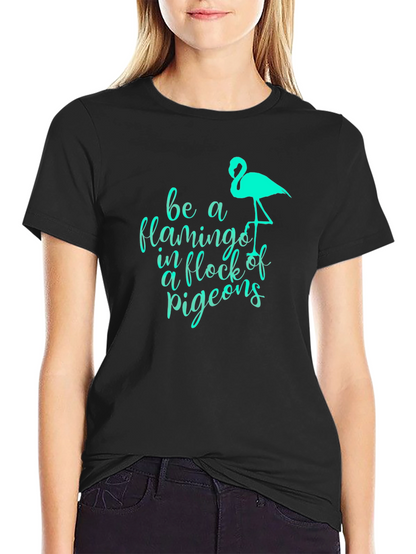 Be a Flamingo Black Graphic Tee