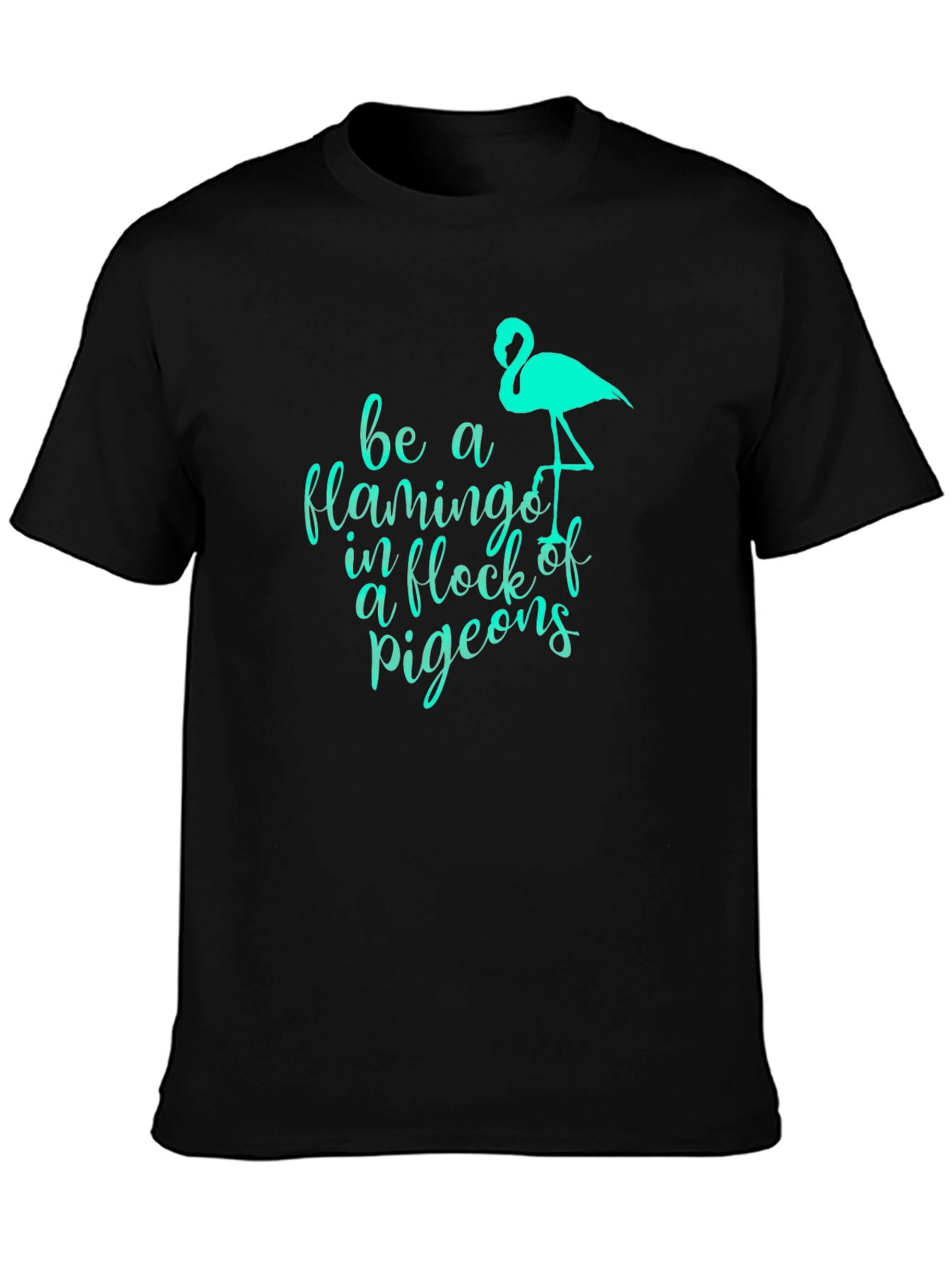 Be a Flamingo Black Graphic Tee