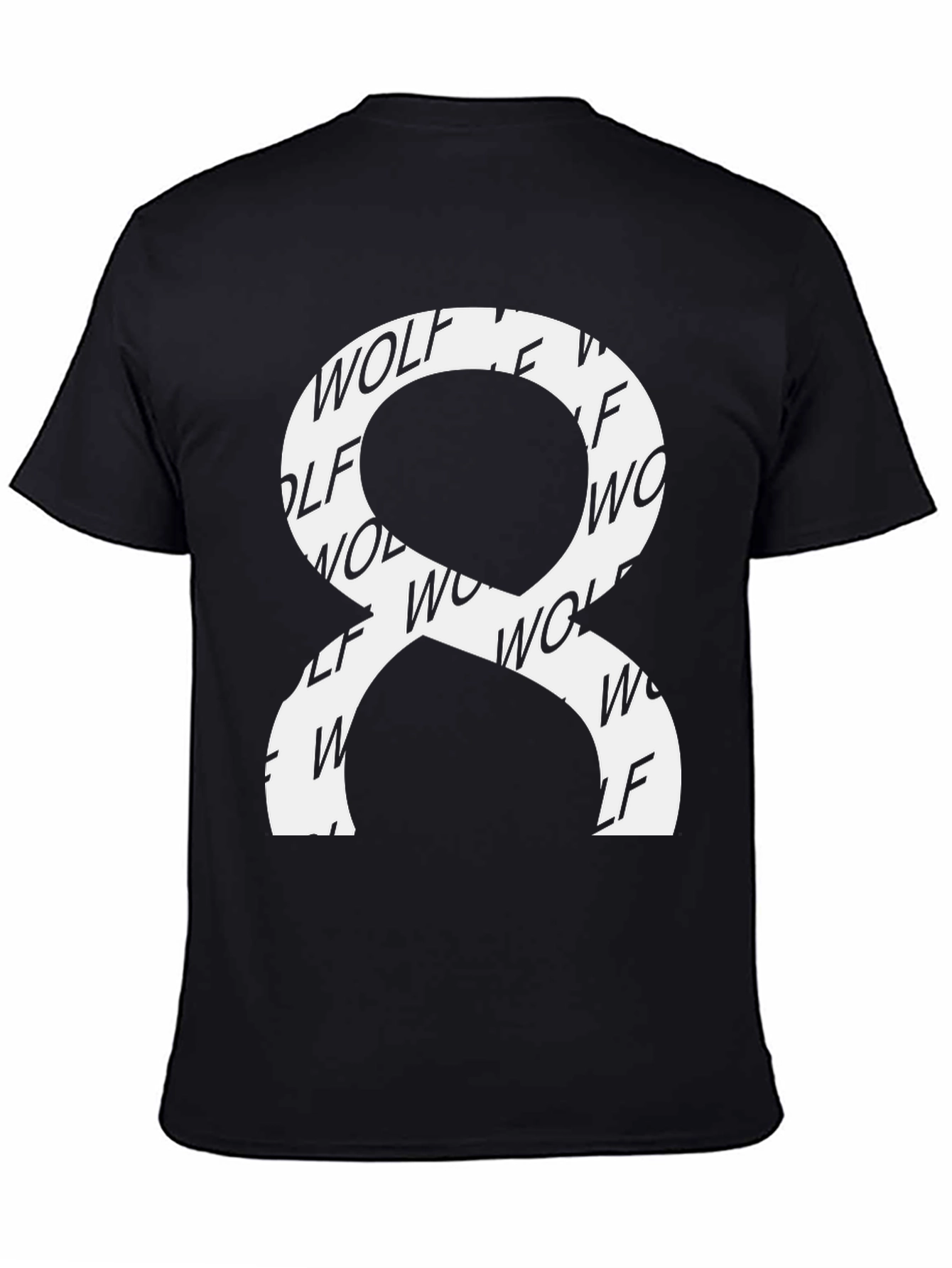 Wolf Graphic Print Black Tee Shirt