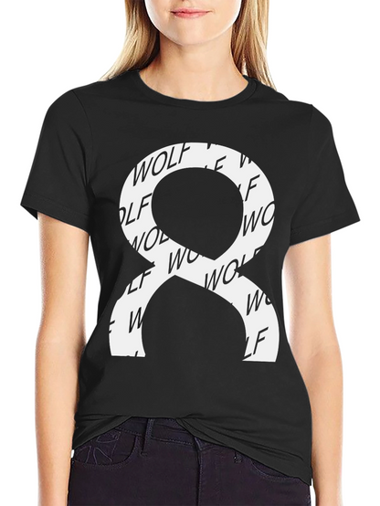 Wolf Graphic Print Black Tee Shirt