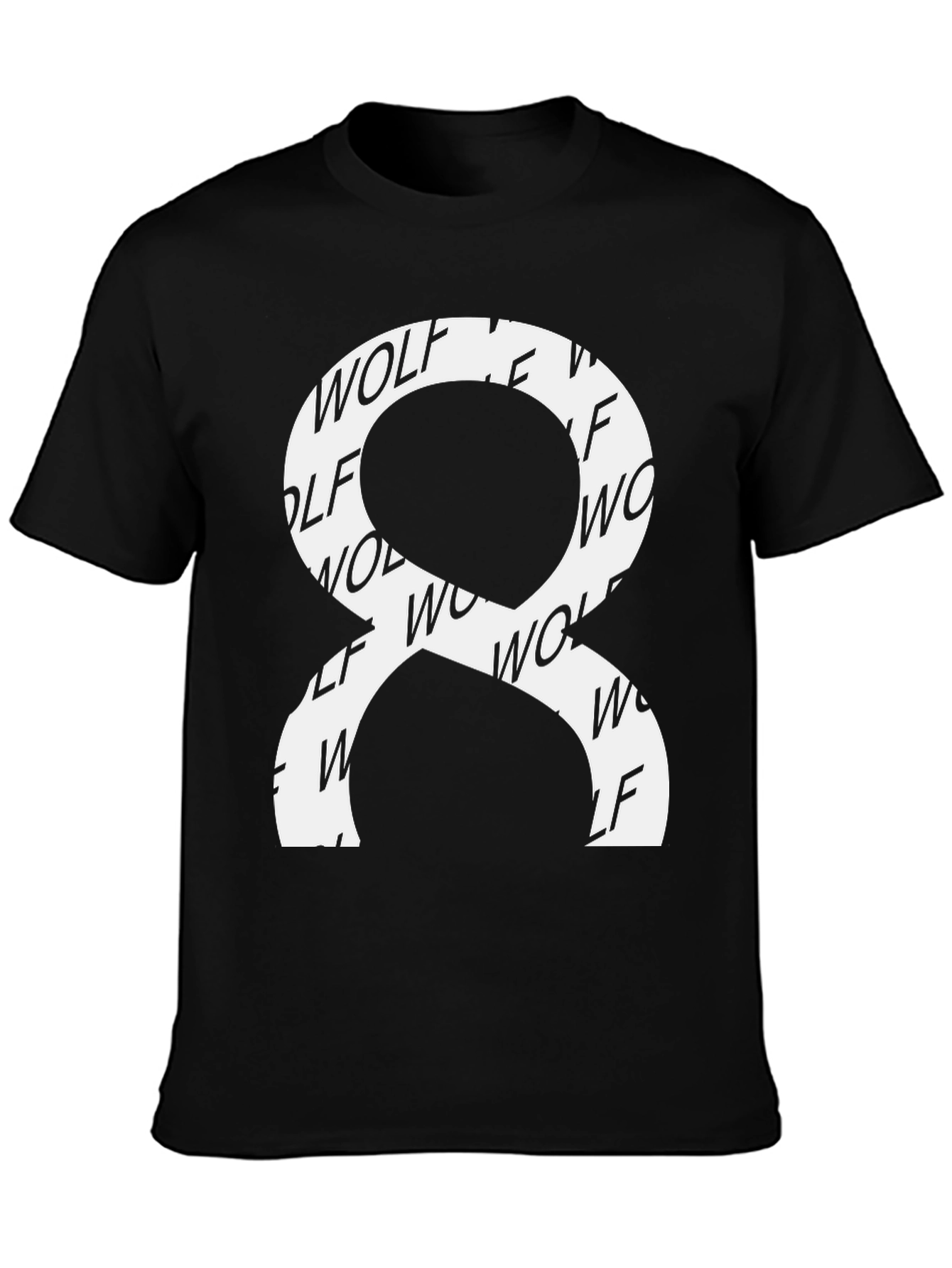 Wolf Graphic Print Black Tee Shirt