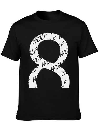 Wolf Graphic Print Black Tee Shirt