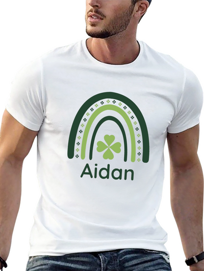 Aidan St. Patricks Day Rainbow Shamrock T-Shirt