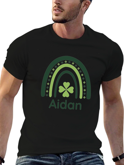 Aidan St. Patricks Day Rainbow Shamrock T-Shirt