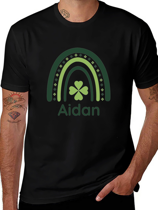 Aidan St. Patricks Day Rainbow Shamrock T-Shirt