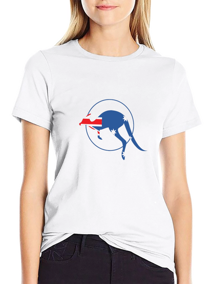 Australian Flag Kangaroo Black T-Shirt