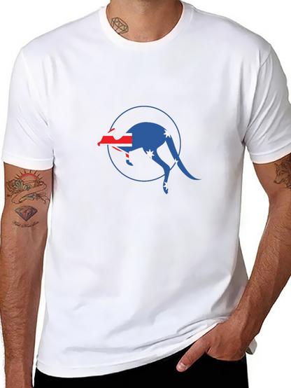Australian Flag Kangaroo Black T-Shirt