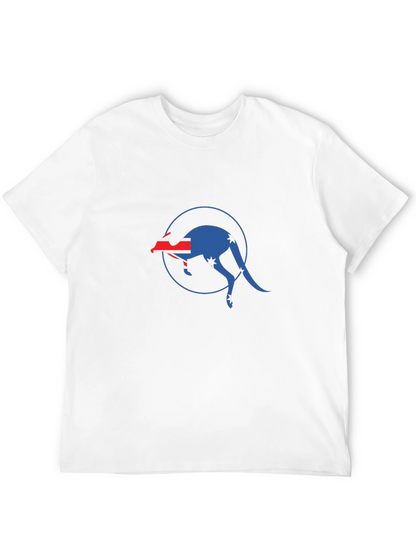 Australian Flag Kangaroo Black T-Shirt