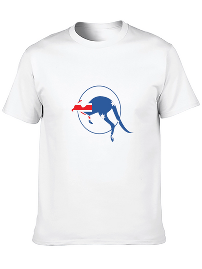Australian Flag Kangaroo Black T-Shirt