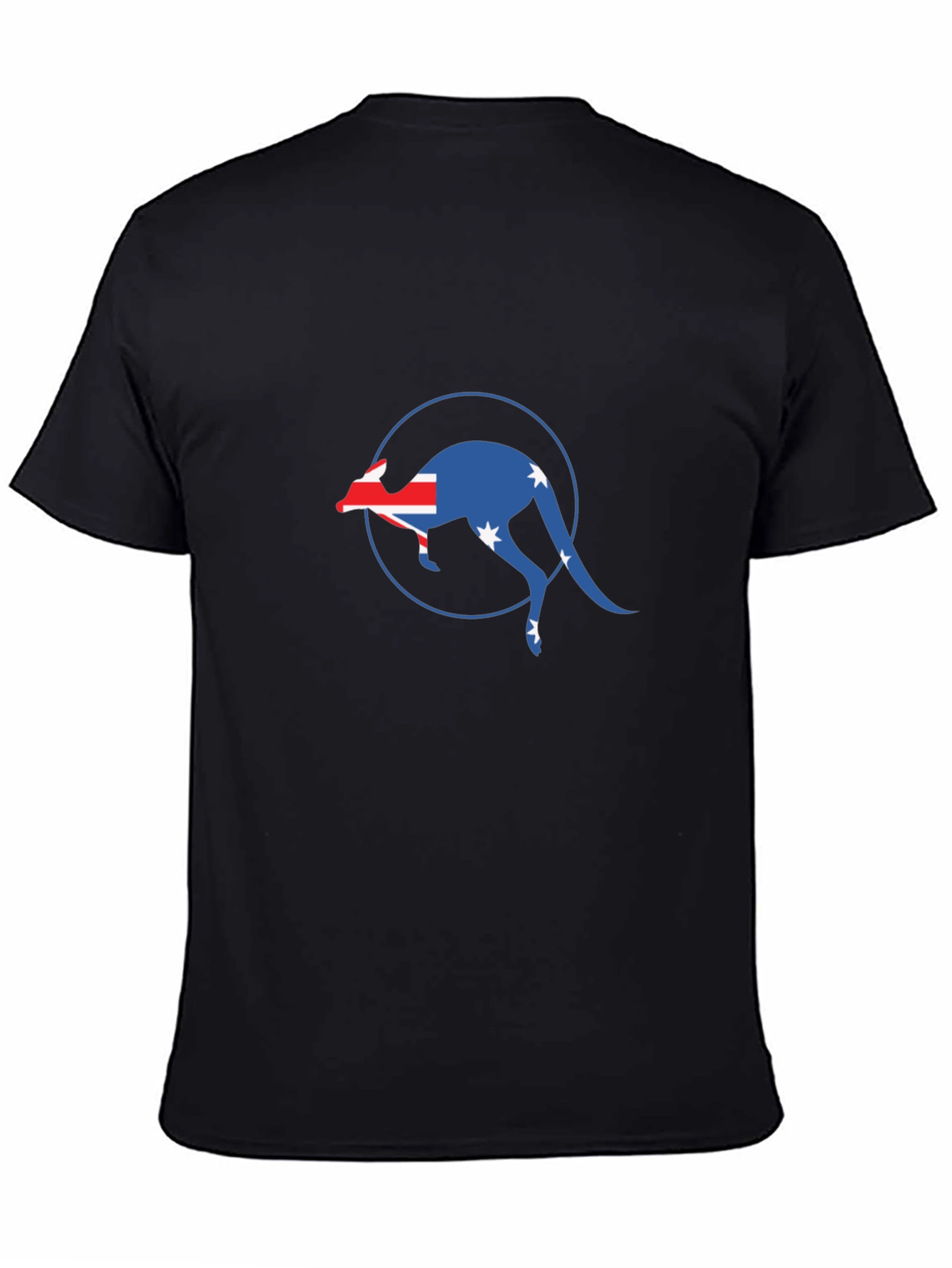 Australian Flag Kangaroo Black T-Shirt