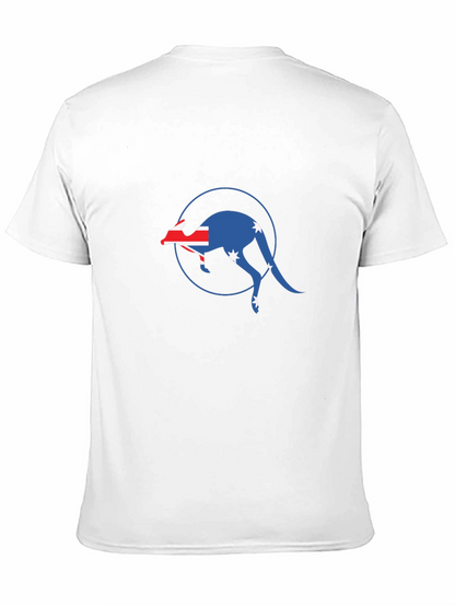 Australian Flag Kangaroo Black T-Shirt