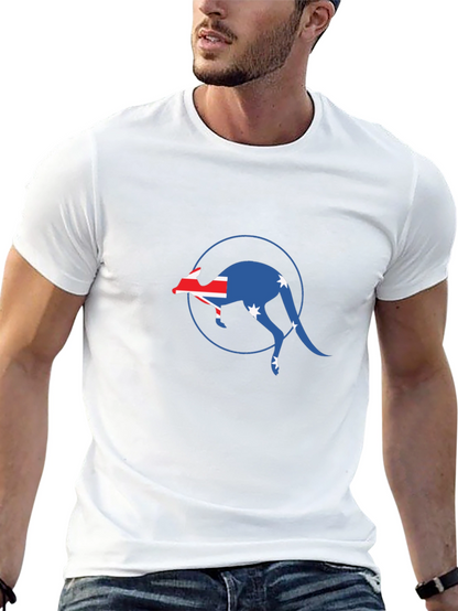 Australian Flag Kangaroo Black T-Shirt