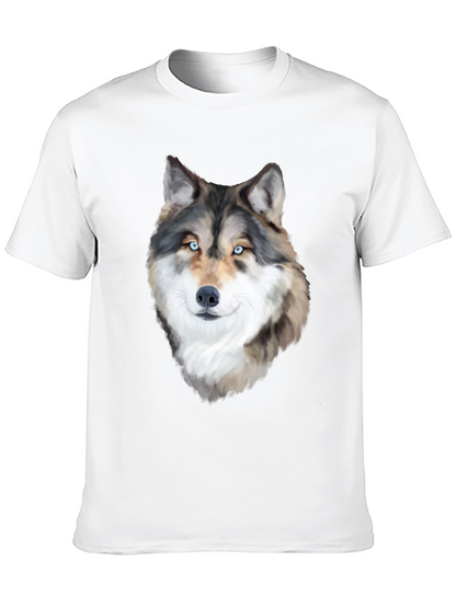 Wolf Graphic Print Black T-Shirt for Men