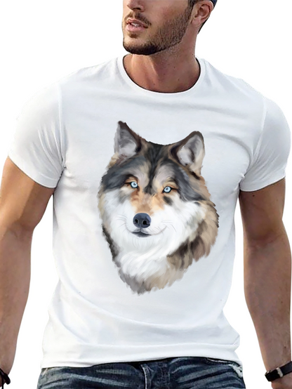 Wolf Graphic Print Black T-Shirt for Men