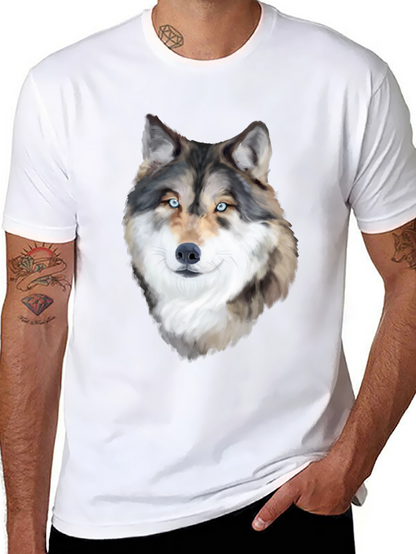 Wolf Graphic Print Black T-Shirt for Men