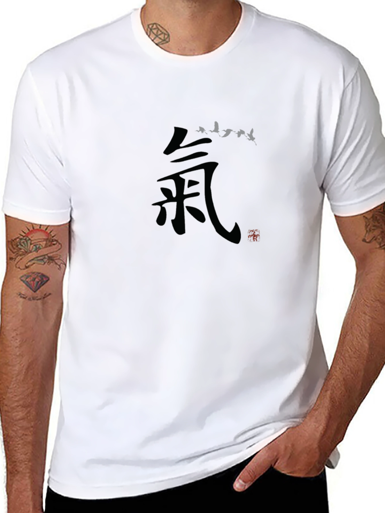 Zen Symbol T-Shirt - Black Cotton Crew Neck