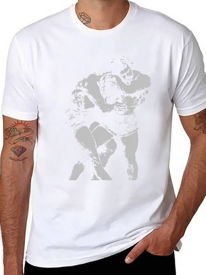Wrestling Graphic Tee - Black Cotton