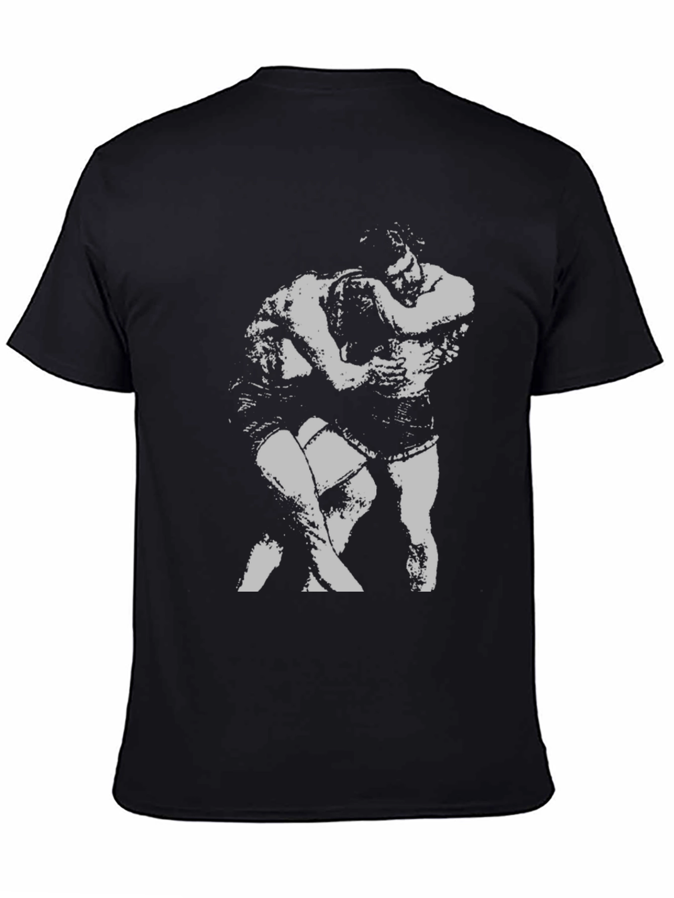 Wrestling Graphic Tee - Black Cotton