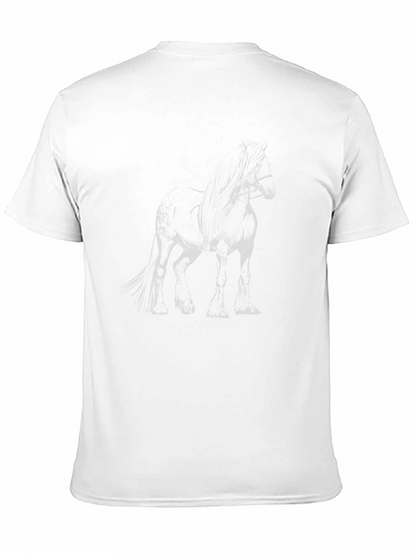 Black Horse Graphic Tee - Stylish Mens T-Shirt