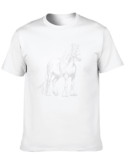 Black Horse Graphic Tee - Stylish Mens T-Shirt