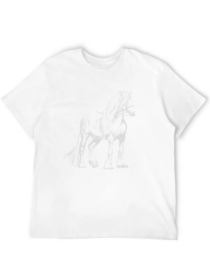 Black Horse Graphic Tee - Stylish Mens T-Shirt