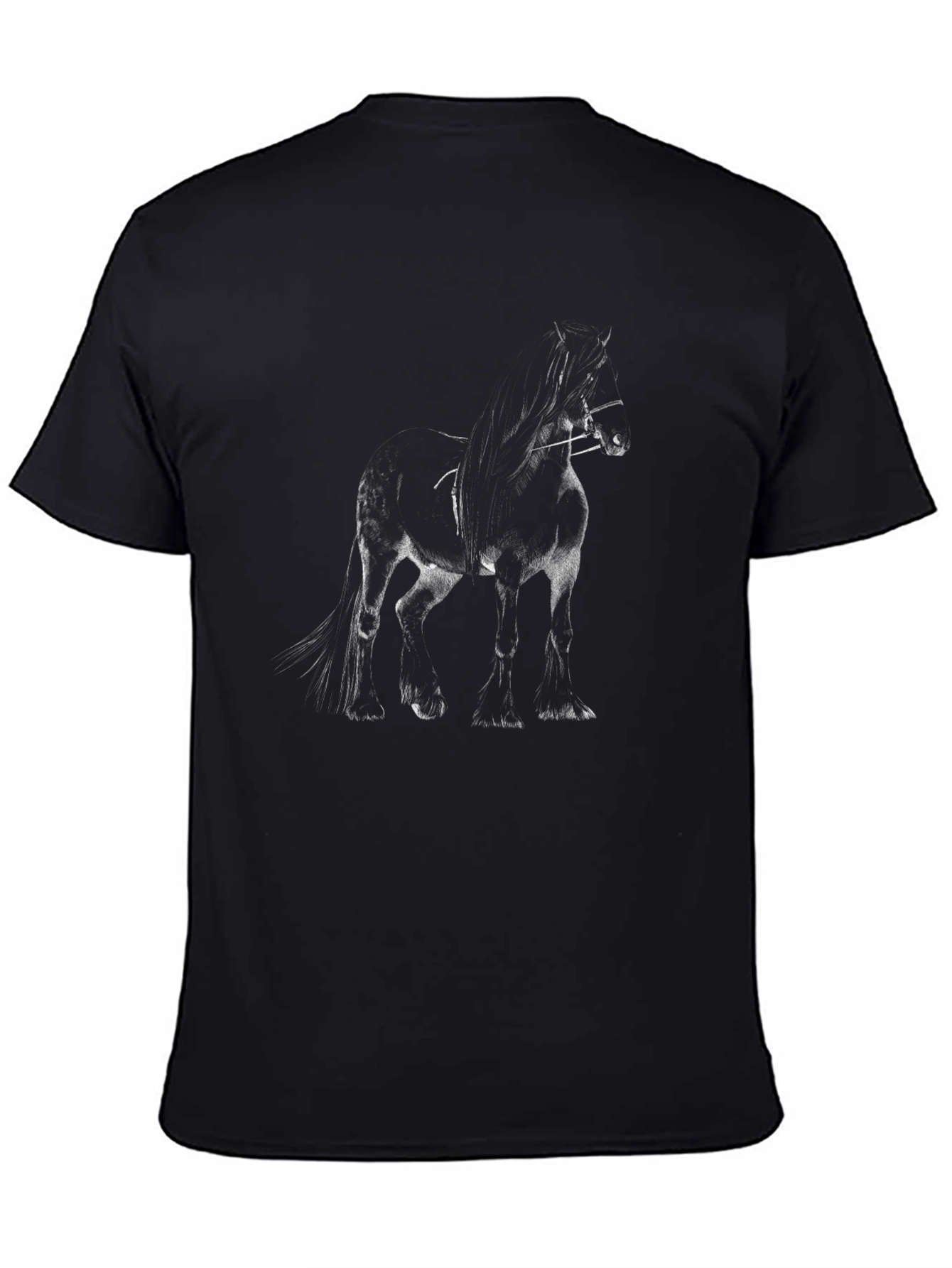 Black Horse Graphic Tee - Stylish Mens T-Shirt