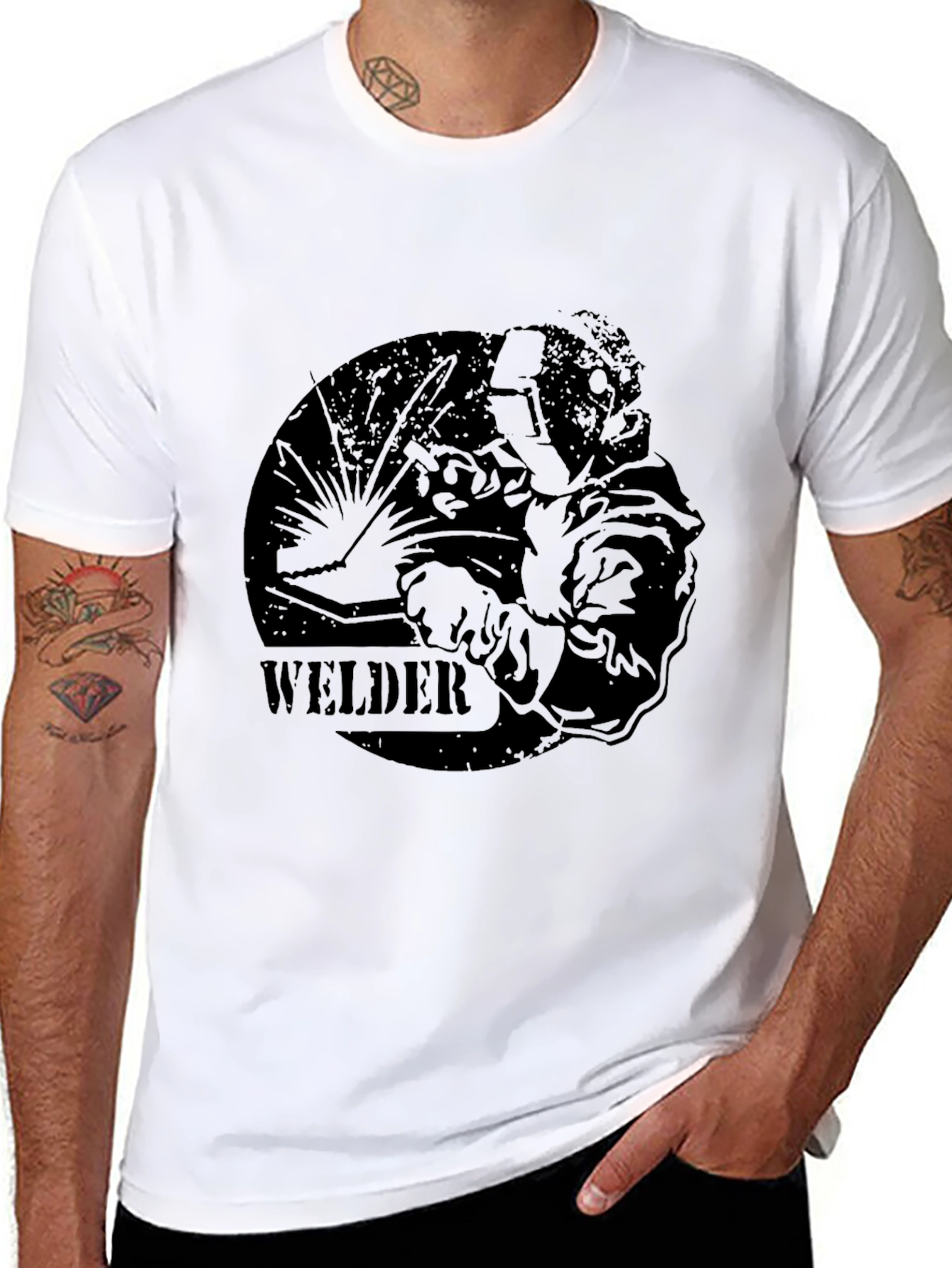 Welder Graphic T-Shirt - Black Tee