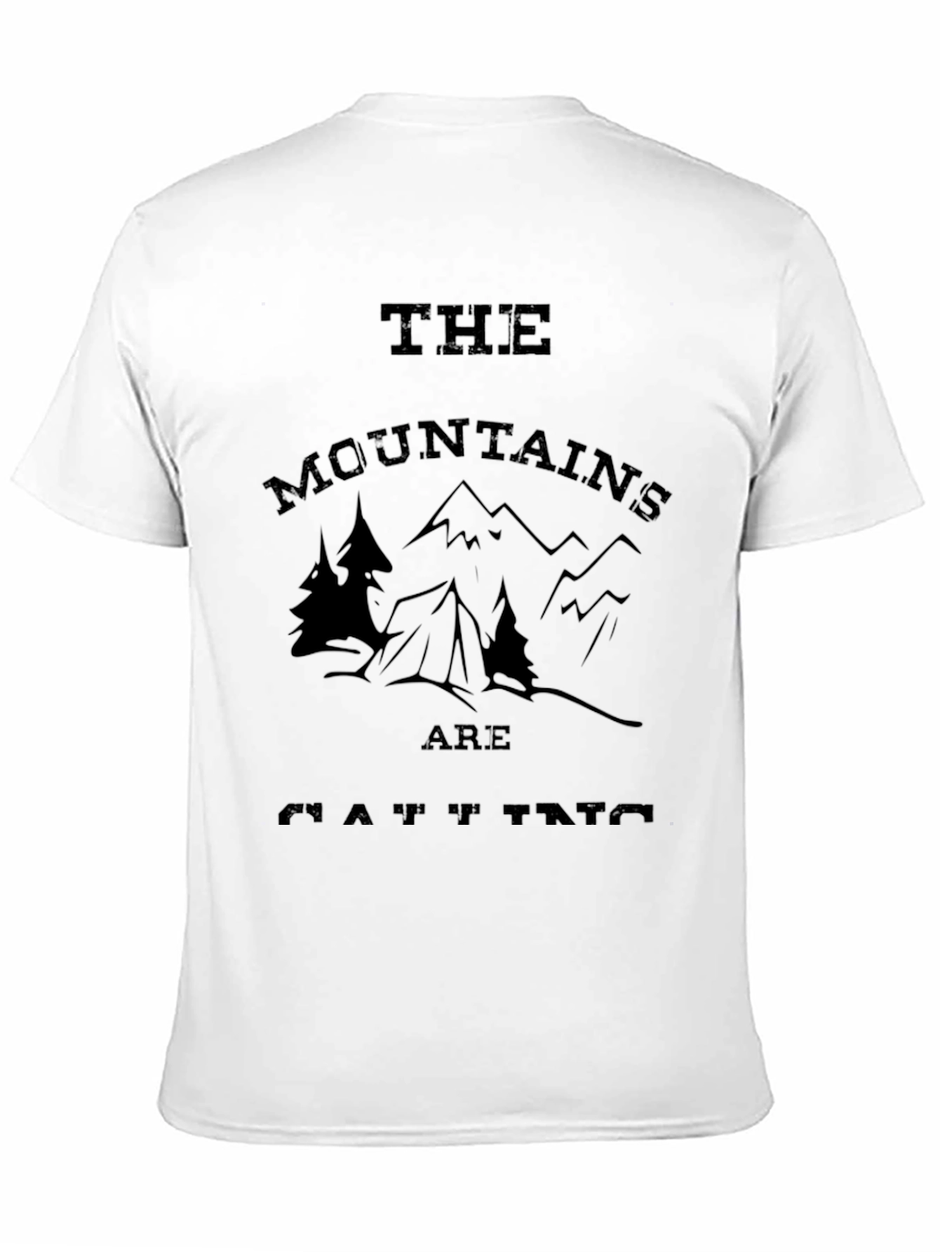 The Mountains Are Calling Black Graphic T-Shirt