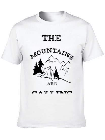 The Mountains Are Calling Black Graphic T-Shirt