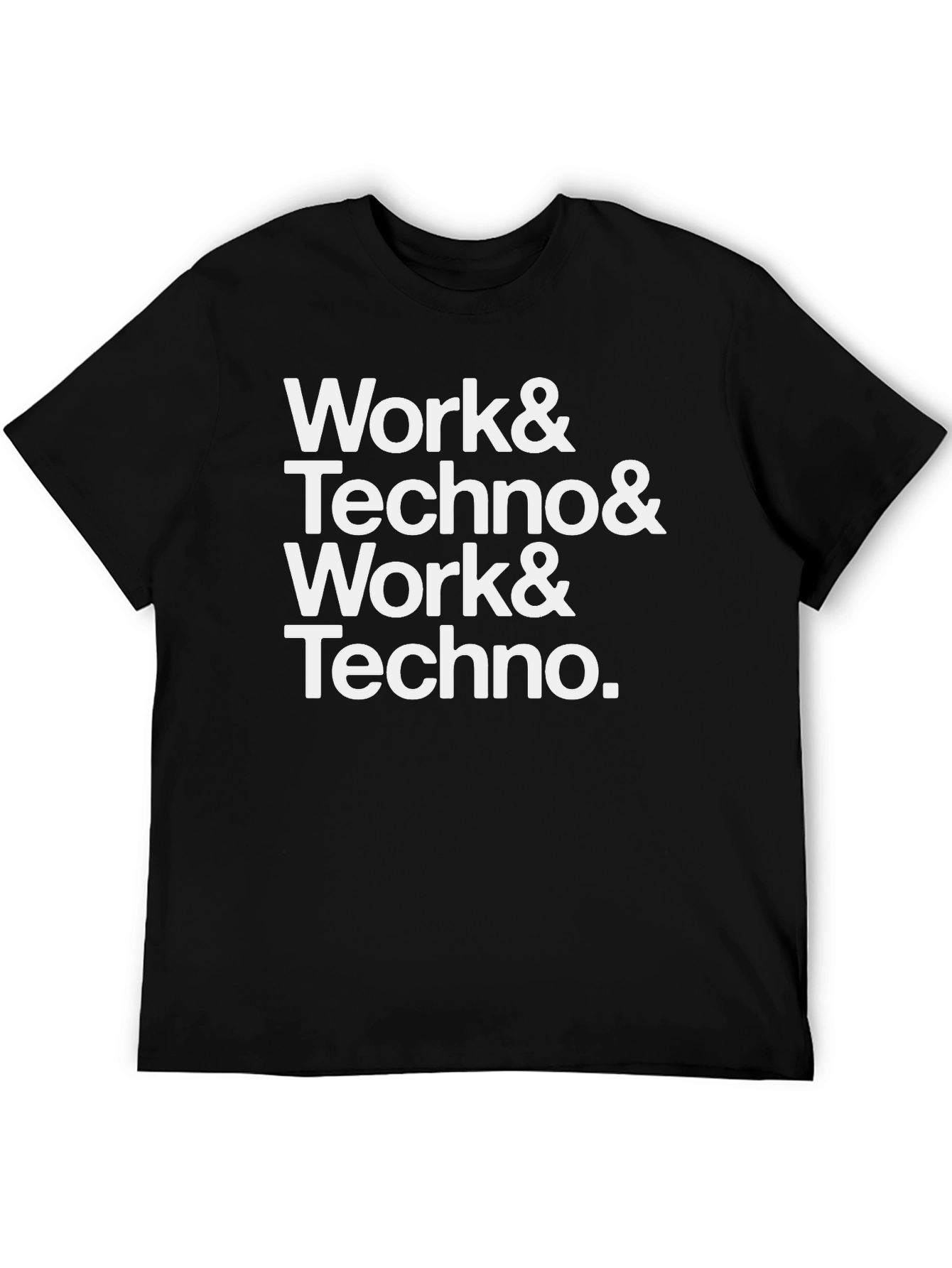 Work & Techno Graphic Print Crew Neck T-Shirt