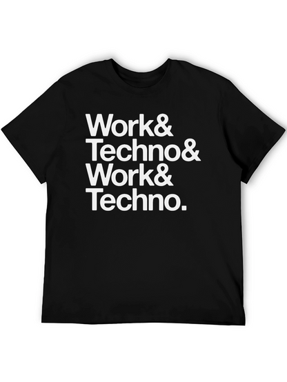 Work & Techno Graphic Print Crew Neck T-Shirt