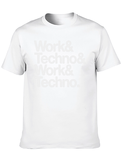 Work & Techno Graphic Print Crew Neck T-Shirt