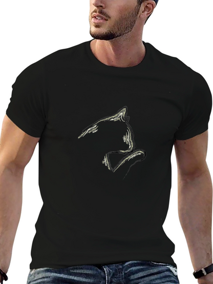 Black Cat Silhouette Graphic Tee