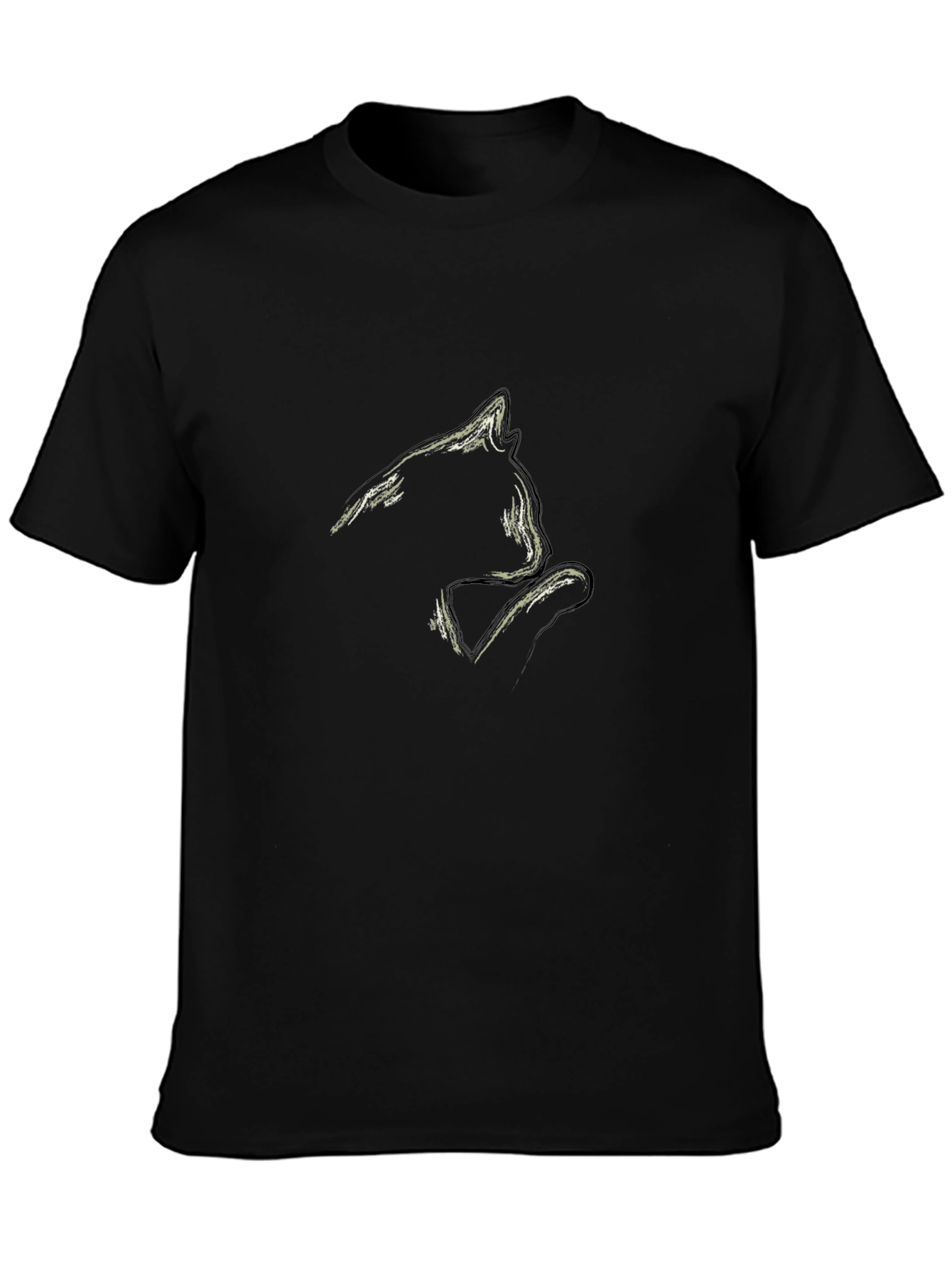 Black Cat Silhouette Graphic Tee
