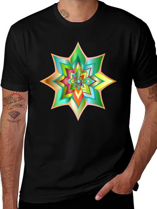 Abstract Geometric Starburst Graphic Tee