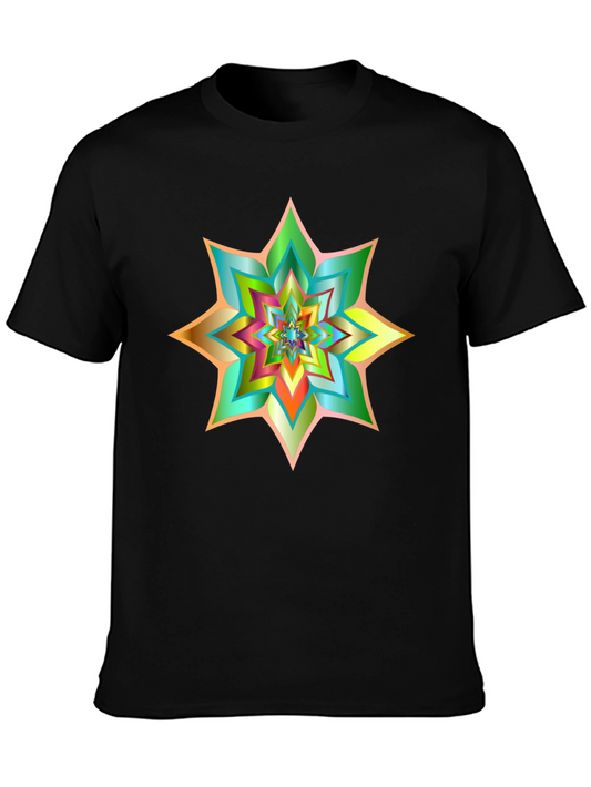 Abstract Geometric Starburst Graphic Tee