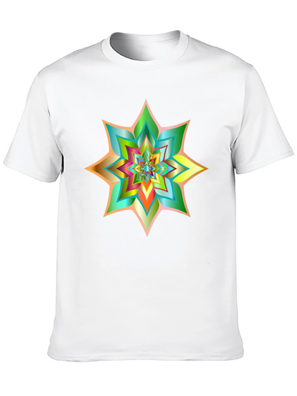 Abstract Geometric Starburst Graphic Tee