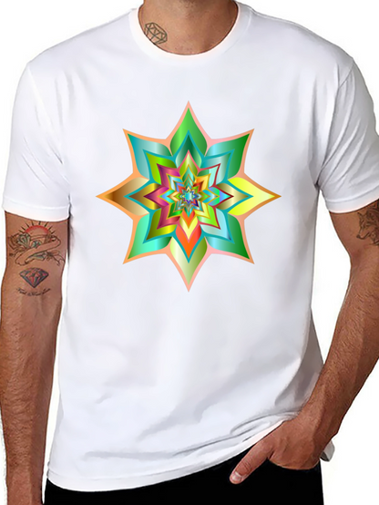 Abstract Geometric Starburst Graphic Tee