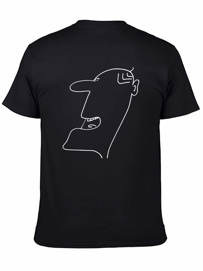 Abstract Face Outline Black T-Shirt