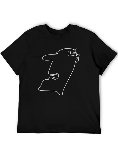 Abstract Face Outline Black T-Shirt