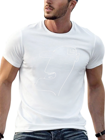 Abstract Face Outline Black T-Shirt