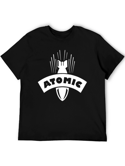 Atomic Bomb Graphic Tee - Black Cotton Casual Shirt