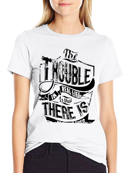 Trouble in Real Life Graphic Tee - Black