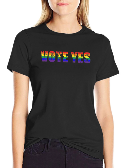 Vote Yes LGBT Pride T-Shirt - Rainbow Text