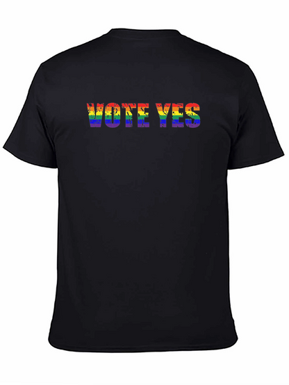 Vote Yes LGBT Pride T-Shirt - Rainbow Text