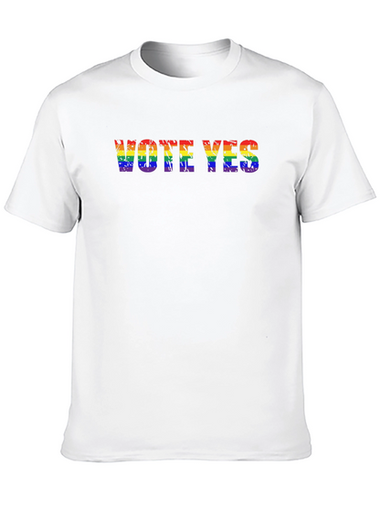 Vote Yes LGBT Pride T-Shirt - Rainbow Text